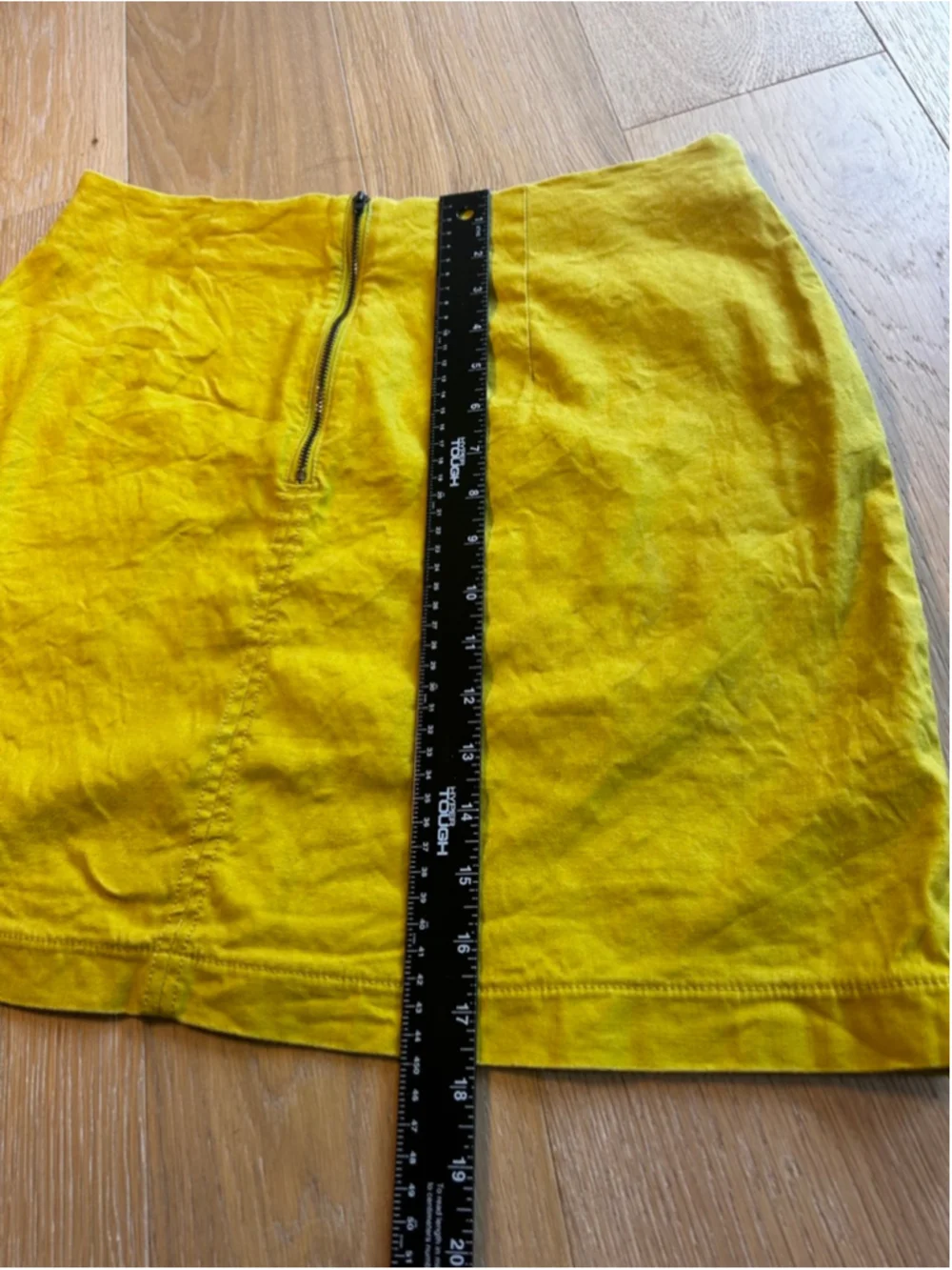 Anthropologie Maeve Mustard Yellow Patch Pocket Linen Blend Mini Size Large